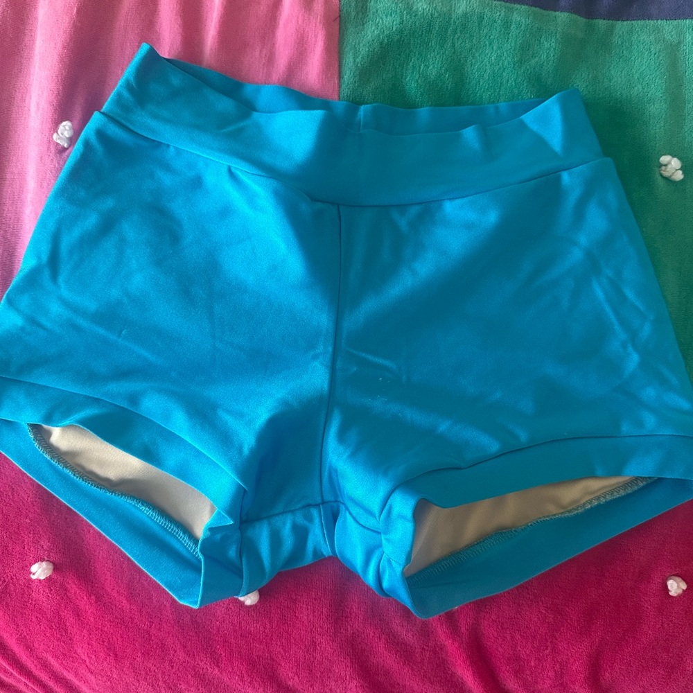 My Own Design (MOD) handmade blue / turquoise dance shorts